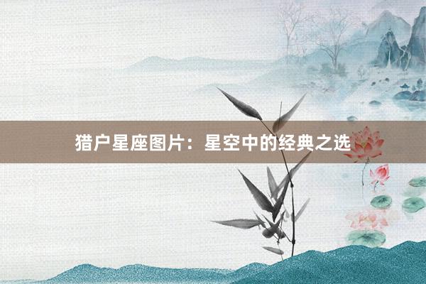 猎户星座图片：星空中的经典之选